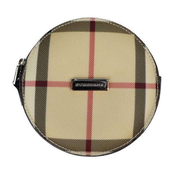 2023123002468 1 Burberry PVC Leather Coin Case Beige Check