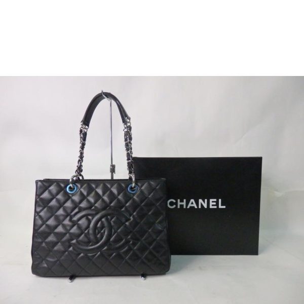 20237 1 Chanel GST Tote Bag Caviar Skin Black