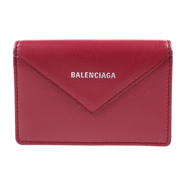 2024033002197 1 Balenciaga Paper Leather Card Case Bordeaux