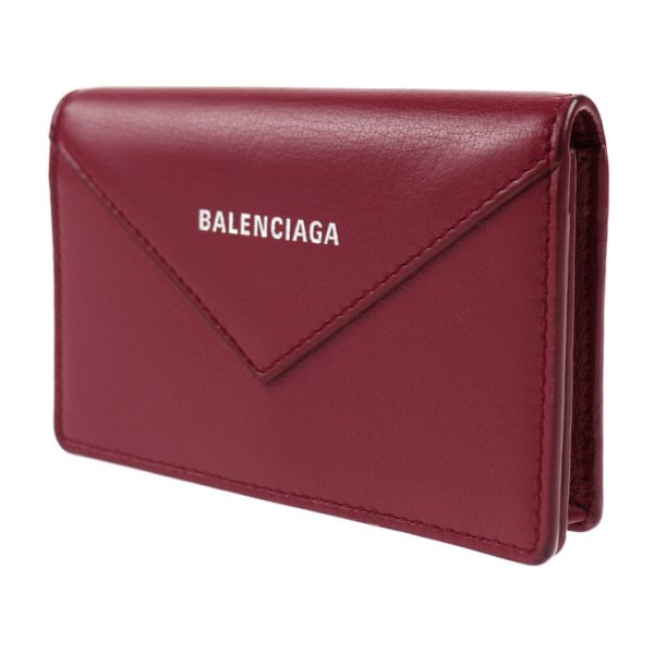 2024033002197 2 Balenciaga Paper Leather Card Case Bordeaux