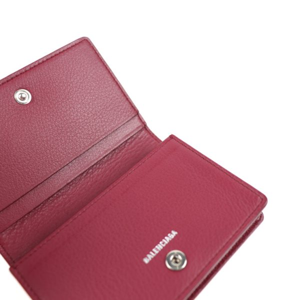 2024033002197 4 Balenciaga Paper Leather Card Case Bordeaux