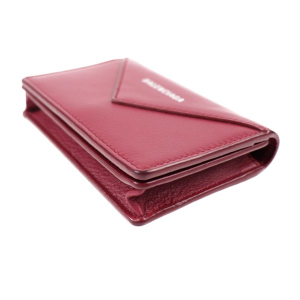 2024033002197 6 Balenciaga Paper Leather Card Case Bordeaux