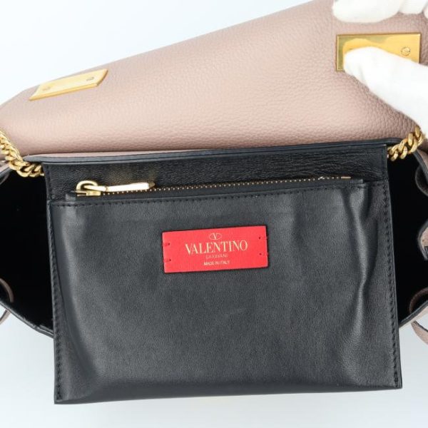 20240429170015 14 Valentino Garahavani Leather Chain Shoulder Bag Black