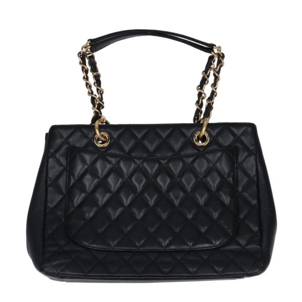 20244 2 Chanel Caviar Skin Tote Bag Black