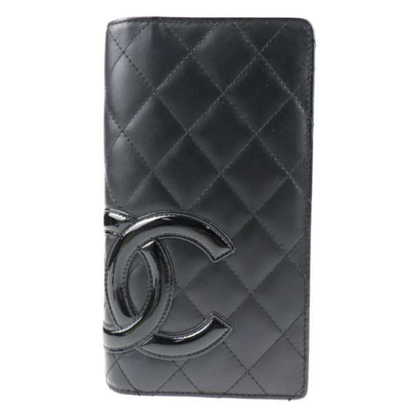 2025023002292 1 Chanel Cambon Line Bifold Long Wallet Black