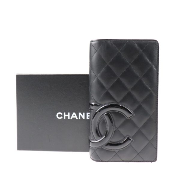 2025023002292 9 Chanel Cambon Line Bifold Long Wallet Black