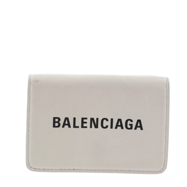 2025023002310 1 Balenciaga Everyday Tri fold Leather Wallet White