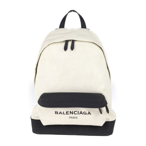 2025123001578 1 Balenciaga Canvas Leather Daypack Ivory Black