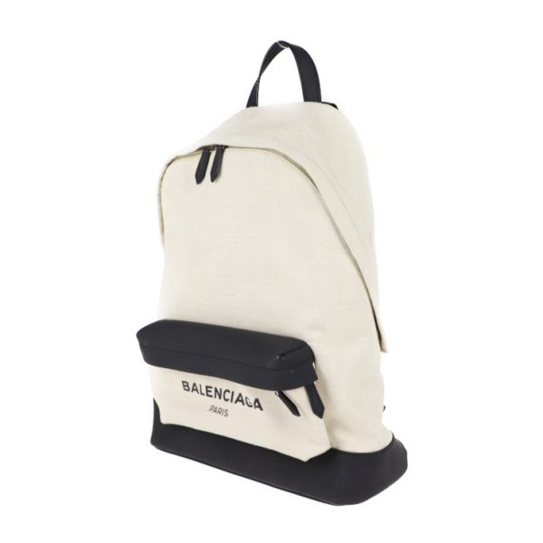 2025123001578 2 Balenciaga Canvas Leather Daypack Ivory Black