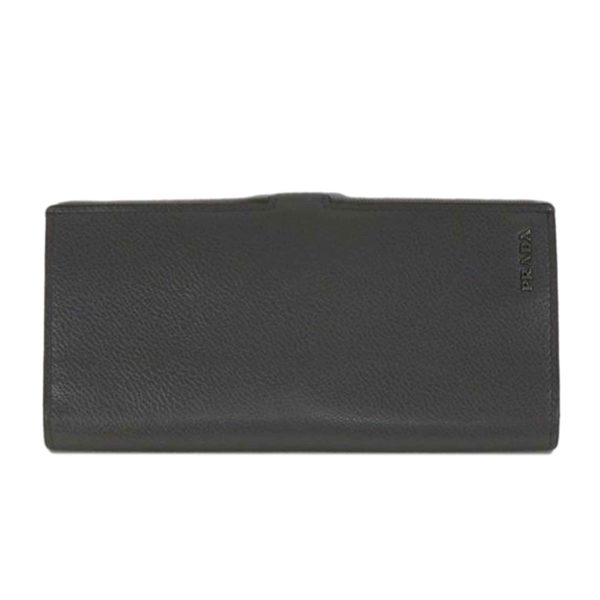 20258 1 Prada Leather Long Wallet Black