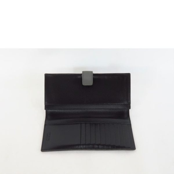 20258 4 Prada Leather Long Wallet Black