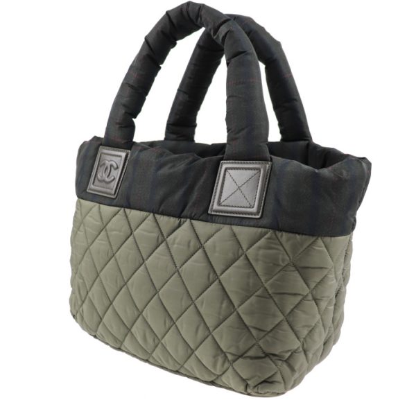 2026023007327 2 Chanel Coco Cocoon PM Tote Bag Nylon Green Black