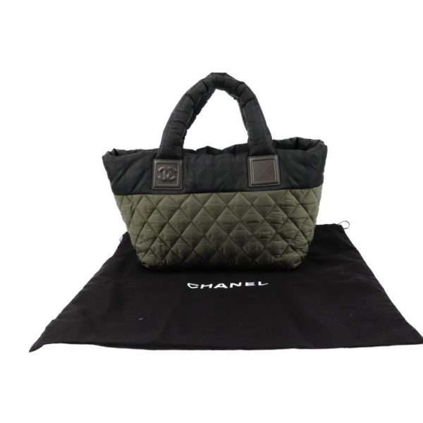 2026023007327 9 Chanel Coco Cocoon PM Tote Bag Nylon Green Black