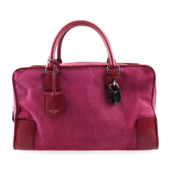 2026053002236 01 1 Loewe Amazona Haraco Leather Boston Bag Pink Red