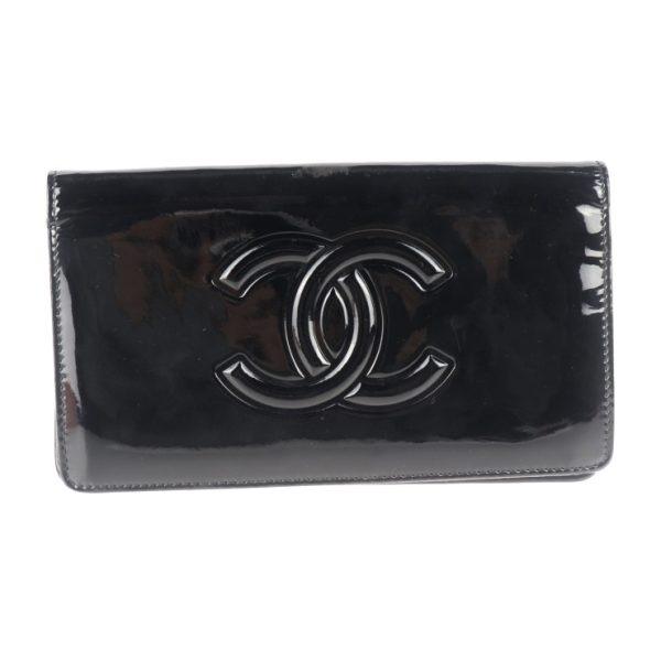 2026091001044 1 Chanel Camellia Long Bifold Wallet Patent Black