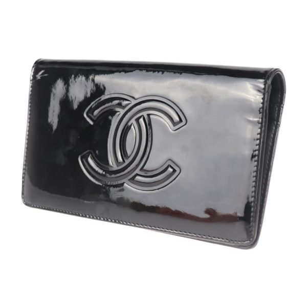 2026091001044 2 Chanel Camellia Long Bifold Wallet Patent Black