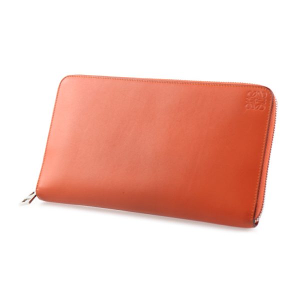 2027053007318 2 Loewe Leather Long Wallet Orange