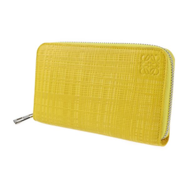 2028043002359 2 Loewe Medium Calf Leather Round Zipper Wallet Yellow