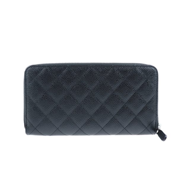 2029013007266 3 Chanel Matelasse Round Zipper Long Wallet Black