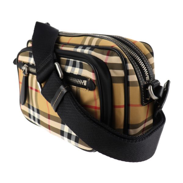 2029073007012 2 Burberry Canvas Camera Bag Beige Plaid