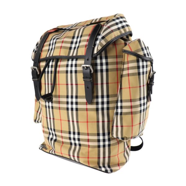 2029073007016 2 Burberry Canvas Backpack Beige Plaid