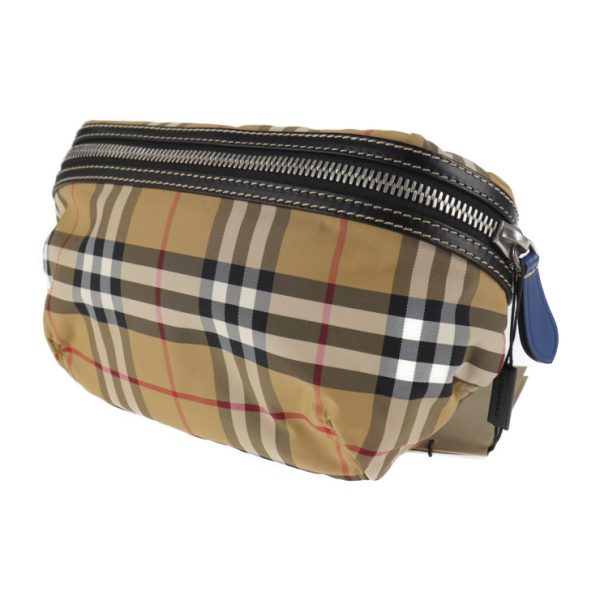 2029073007017 2 Burberry Canvas Waist Bag Beige Plaid