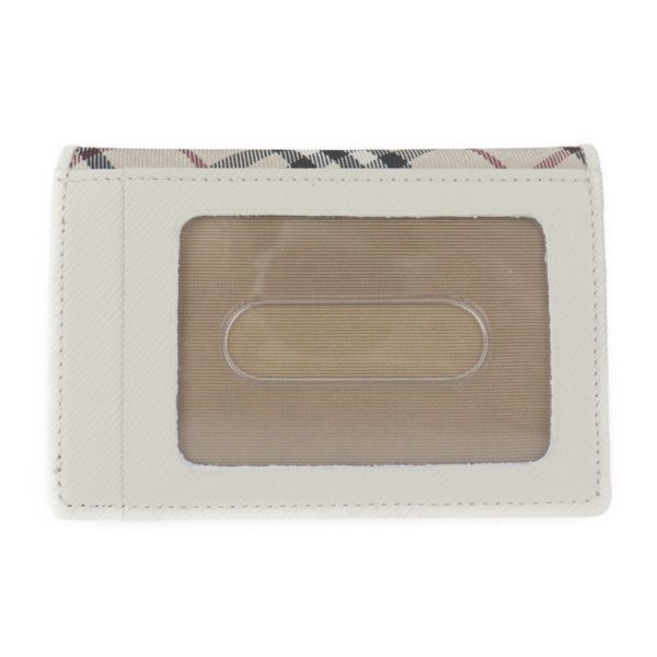 2029093002491 3 Burberry Nylon Cowhide Card Case Off white Beige Plaid