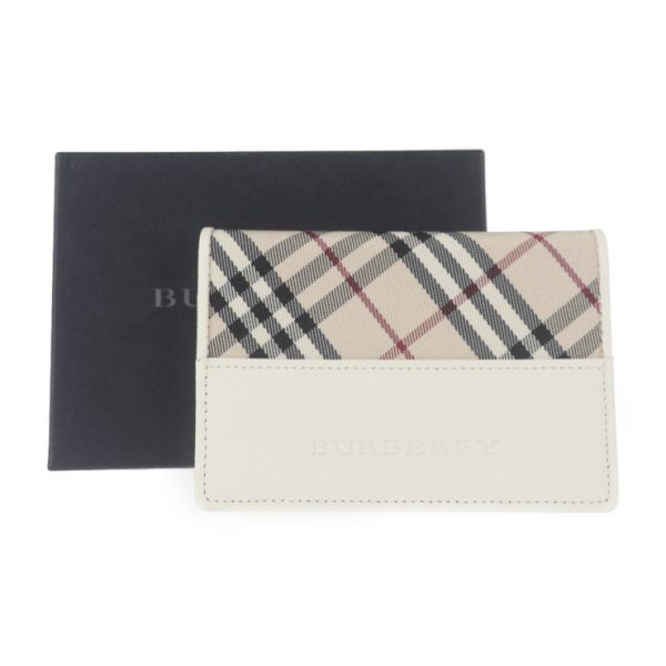 2029093002491 8 Burberry Nylon Cowhide Card Case Off white Beige Plaid