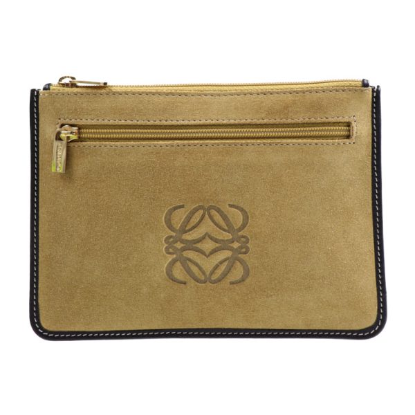 2031033002029 1 Loewe Leather Suede Pouch Beige