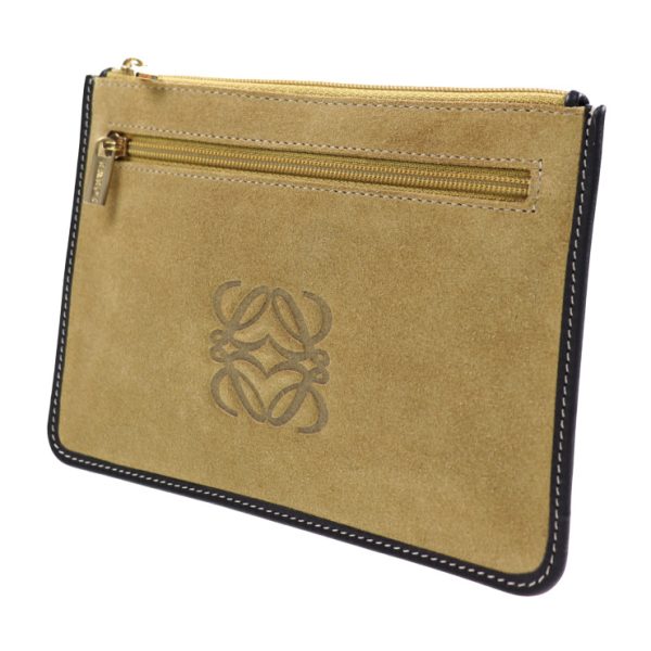 2031033002029 2 Loewe Leather Suede Pouch Beige