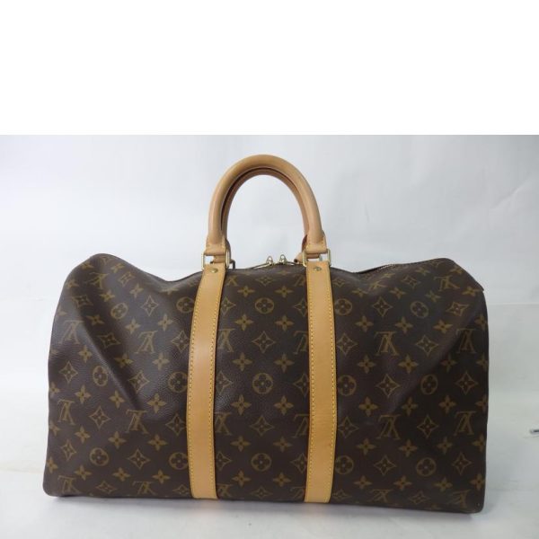 20336 2 Louis Vuitton Keepall 45 Monogram Duffel Bag Brown