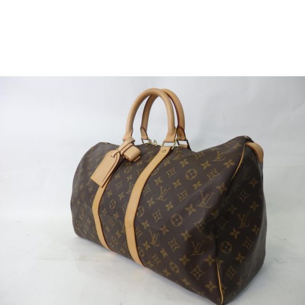 20336 3 Louis Vuitton Keepall 45 Monogram Duffel Bag Brown