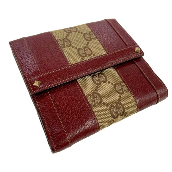 203572 3 Gucci GG Canvas Leather Bifold Wallet Bordeaux