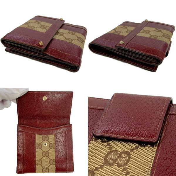 203572 6 Gucci GG Canvas Leather Bifold Wallet Bordeaux