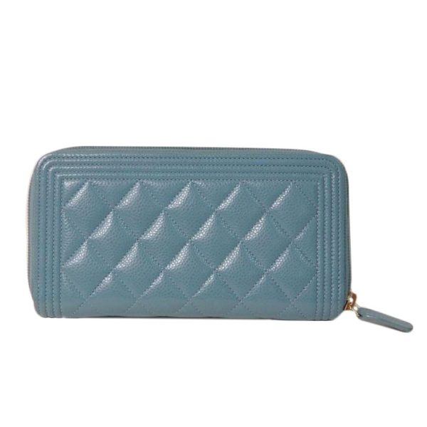 20363 2 Chanel Caviar Round Wallet Bag Blue