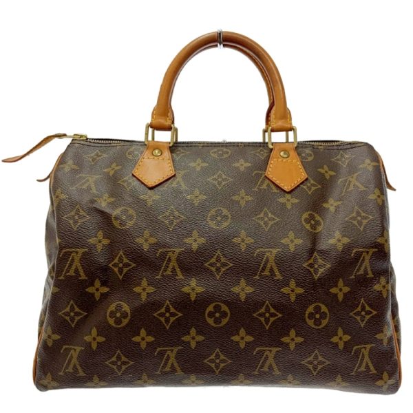 203730 4 Louis Vuitton Monogram Speedy 30 Boston Bag Brown