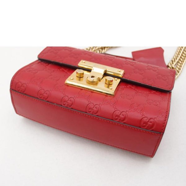 20411 3 Gucci Guccishima Padlock Chain Shoulder Bag Red