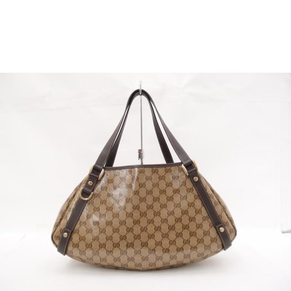 20475 2 Gucci Abby GG Crystal Tote Bag Brown