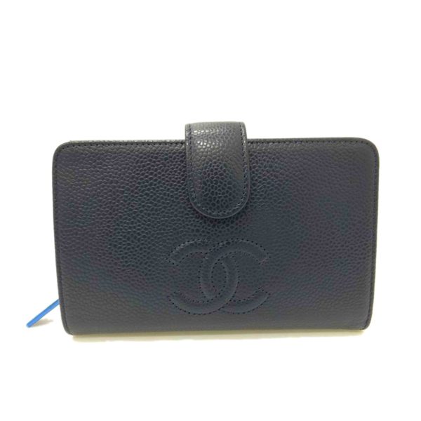 20480 1 Chanel Coco Mark Bi fold Round Zipper Wallet