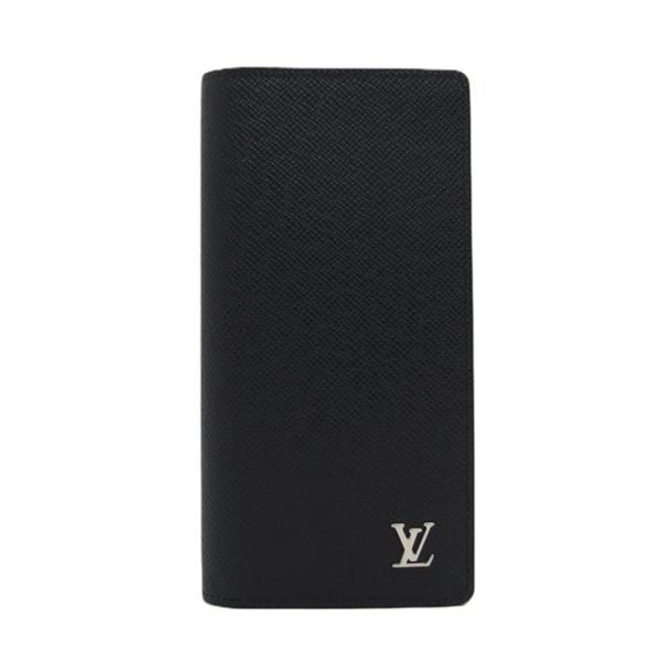 20487 1 Louis Vuitton Portefeuille Brazza Wallet Taiga Leather Gray