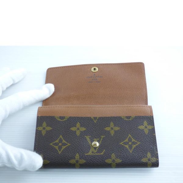 20510 4 Louis Vuitton Portomone Zip Monogram Wallet Brown