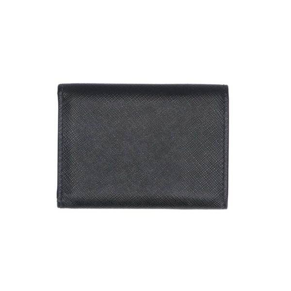 20541 2 Prada Saffiano Metal Oro Mini Wallet Black