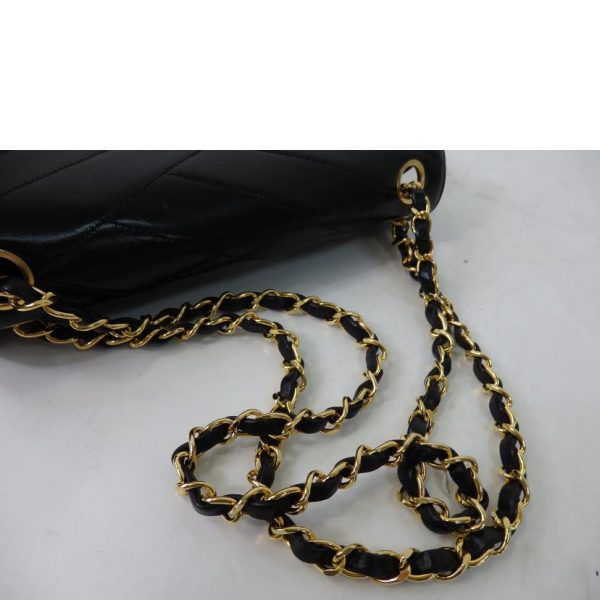 20589 6 Chanel Cocomark W Chain V Stitch Bag Black