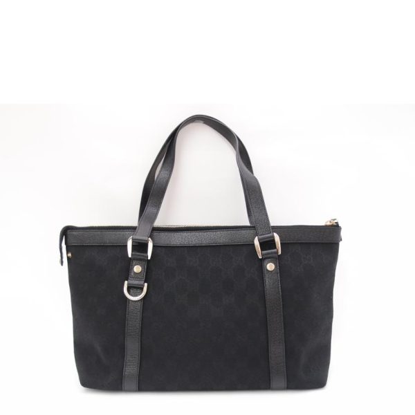 20649 2 Gucci GG Canvas Tote Bag Black