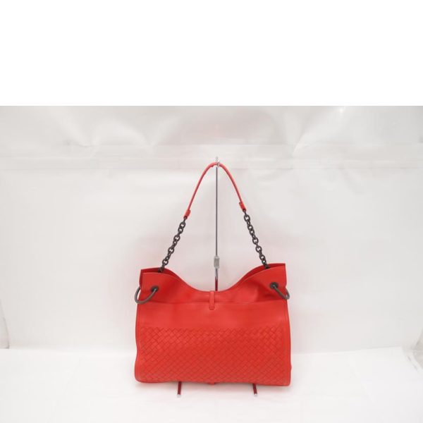 20671 2 Bottega Veneta Intrecciato Semi Shoulder Bag Red