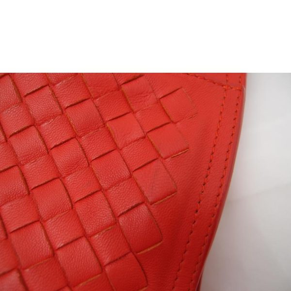 20671 6 Bottega Veneta Intrecciato Semi Shoulder Bag Red