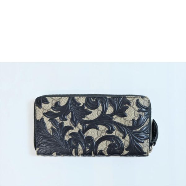 20691 2 Gucci GG Supreme Arabesque Zip Around Wallet