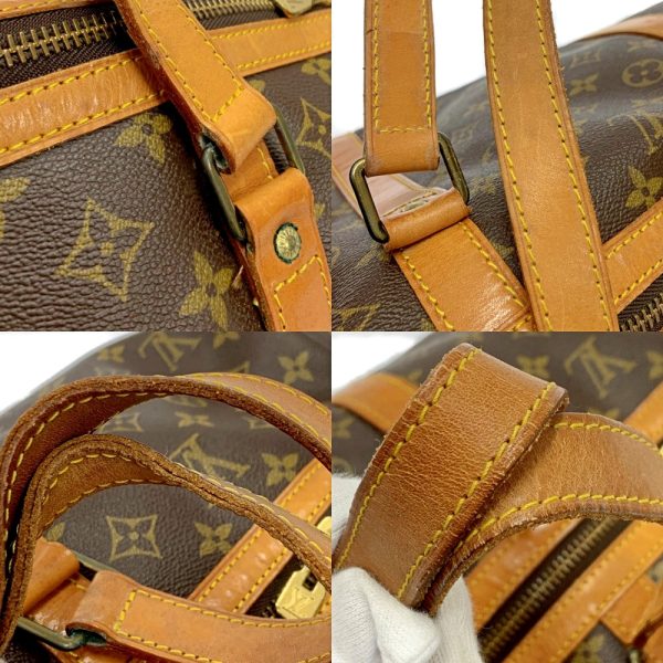 207024 8 Louis Vuitton Monogram Saxophone 55 Boston Bag Brown