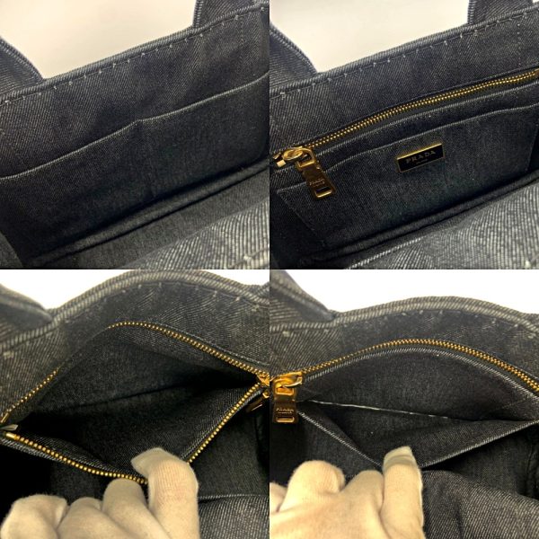 207627 8 Prada Denim Canapa Handbag Black