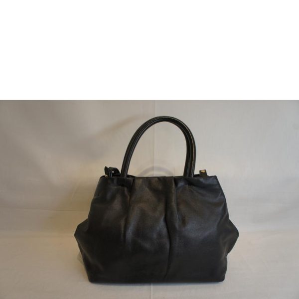 20810 2 PRADA Prada Nappa Leather 2 Way Handbag Black